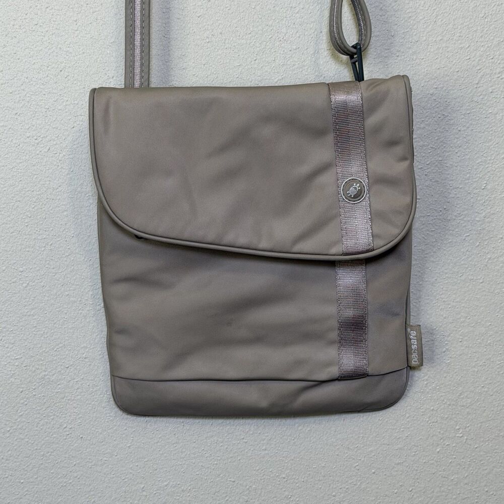Pacsafe SlingSafe 100 Exomesh Anti-Theft Safety Crossbody Sling Bag Taupe